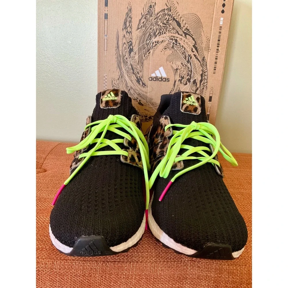 Adidas Ultraboost DNA Leopard Neon Pony Hair Shoes FZ2731 Men10.5 Women 11.5 NIB